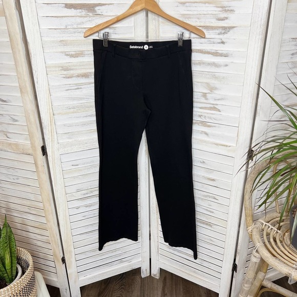 BETABRAND Women's Wide Leg Yoga Work Pant Faux Pockets Black Medium - Picture 3 of 13